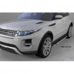 Пороги алюминиевые (Brillant) Land Rover Evoque (2011-) кроме к-ции Dynamic (черн/нерж)