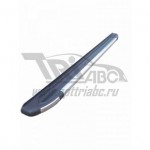 Пороги алюминиевые (Brillant) Peugeot Expert (2014-) (черн/нерж)