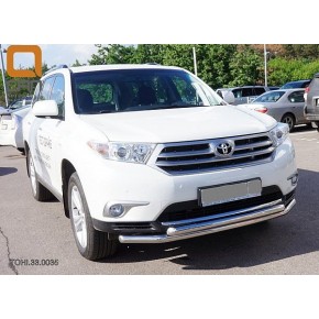 Защита переднего бампера Toyota Highlander (2010-2013) (двойная) d 60/60