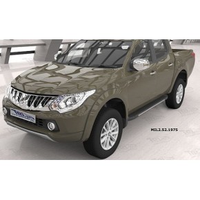 Пороги алюминиевые (Onyx) Mitsubishi L200 (2006-2013 / 2014- / 2015-)/ Fiat Fullback (2016-)