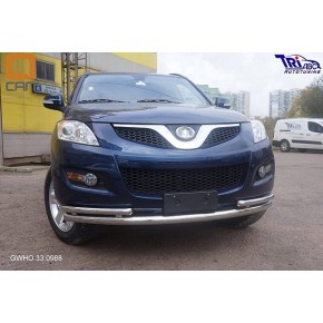 Защита переднего бампера Great Wall Hover (Грейт Вол Ховер) H5 (2010-) (одинарная с уголками) d 60/42