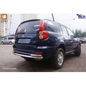 Защита заднего бампера Great Wall Hover (Грейт Вол Ховер) H5 (2010-) (одинарная с уголками) d 60/42