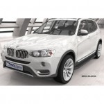 Пороги алюминиевые (Sapphire Black) BMW X3 (F25 2010-) / BMW X4 (2014-)