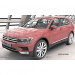 Пороги алюминиевые (Sapphire Black) Volkswagen Tiguan (2017-)
