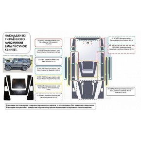 Накладка брызговика LAND ROVER Defender 90/110, чёрные