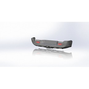 Бампер АВС-Дизайн задний с квадратом под дополнительное оборудование, Toyota Hilux 2015- (белый)