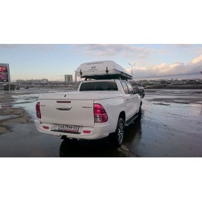 Бампер АВС-Дизайн задний с квадратом под дополнительное оборудование, Toyota Hilux 2015- (чёрный)