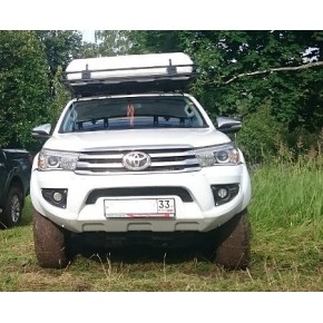 Бампер АВС-Дизайн передний Toyota Hilux 2015- (с оптикой)(белый)