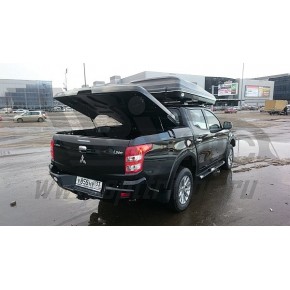 Бампер АВС-Дизайн задний с квадратом под фаркоп Mitsubishi L200 2015-/Fiat Fullback (2016-) (белый)