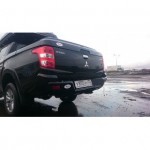 Бампер АВС-Дизайн задний с квадратом под фаркоп Mitsubishi L200 2015-/Fiat Fullback (2016-) (чёрный)