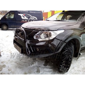 Бампер АВС-Дизайн передний Mitsubishi L200 2015- (с оптикой, белый)