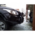 Ободки противотуманных фар Mitsubishi L200 2015- (из 2 частей, черные)
