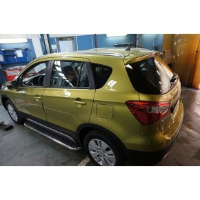 Пороги алюминиевые (Ring) Suzuki Sх4 (2014-)