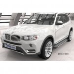 Пороги алюминиевые (Topaz) BMW X3 (F25 2010-) / BMW X4 (2014-)