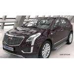 Пороги алюминиевые (Topaz) Cadillac XT5 (2016-)