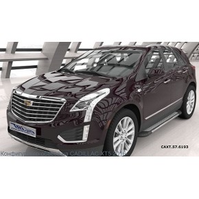 Пороги алюминиевые (Topaz) Cadillac XT5 (2016-)