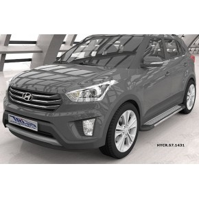 Пороги алюминиевые (Topaz) Hyundai Creta (2016-)