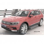 Пороги алюминиевые (Topaz) Volkswagen Tiguan (2017-)