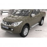 Пороги алюминиевые (Opal) Mitsubishi L200 (2006-2013 / 2014- / 2015-)/ Fiat Fullback (2016-)