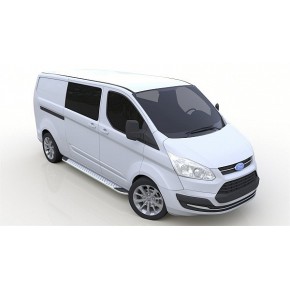 Пороги алюминиевые (Opal) Ford Transit Custom/ Tourneo Custom (2013-) (короткая база)