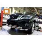 Защита переднего бампера Nissan Pathfinder (2014-) (двойная) d 76/60