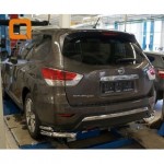 Защита заднего бампера Nissan Pathfinder (2014-) (уголки) d 76/42