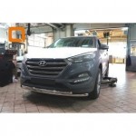 Защита переднего бампера Hyundai Tucson (2015-) (двойная) d60/42