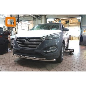 Защита переднего бампера Hyundai Tucson (2015-) (двойная) d60/42
