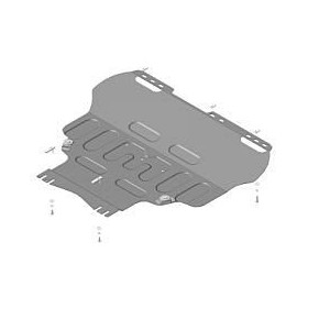 Защита двигателя,кпп Ford Focus II V-1.6,1.8,2.0(04-10)/Focus II V-1.6,1.8,2.0 (11-)/C-max (03-07-15)/Volvo S40 2004-2012 (2 мм, Сталь)