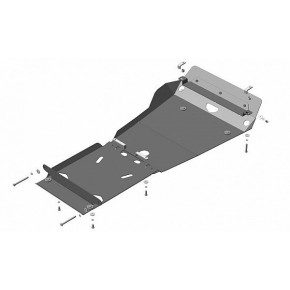 Защита  двигателя,пер. дифференц.,кпп Toyota Land Cruiser Prado 150 V-4 (09-14-) (3 мм, Сталь)