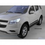 Пороги алюминиевые (Corund Black) Chevrolet TrailBlazer (2013-)