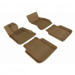 Коврики салона текстильные 3D Lux Premium для BMW 7** F02 Series-Li (2009 - 2012)(2 ряда)(задние с перемычкой) бежевый