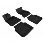 Коврики салона текстильные 3D Lux Premium для BMW 7** F02 Series-Li (2009 - 2012)(2 ряда)(задние с перемычкой) черный