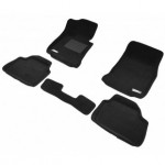 Коврики салона текстильные 3D Lux Premium для BMW 1** F20 (2011 - )(2 ряда)(задние с перемычкой) черный