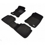 Коврики салона текстильные 3D Lux Premium для Honda Accord (2013 - )(2 ряда)(сплошной 2й ряд) черный