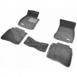 Коврики салона текстильные 3D Lux Premium для Mercedes Benz W222L (S-Class) (2013 - )(2 ряда)(задние с перемычкой) серый
