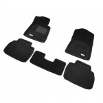 Коврики салона текстильные 3D Lux Premium для Lexus GS250/350/450h RWD (2012 - )(2 ряда)(задние с перемычкой) черный