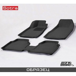 Коврики салона текстильные 3D Lux Premium для Subaru Forester IV (2013 - )(2 ряда)(сплошной 2й ряд) черный