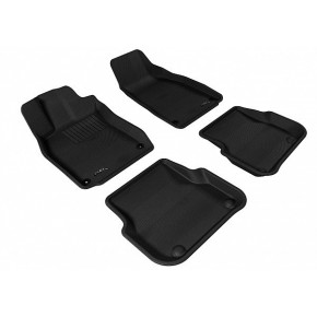 Коврики салона текстильные 3D Lux для Audi A6 (2005 - 2011)(2 ряда)(задние с перемычкой) черный