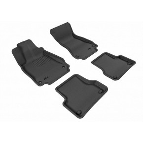 Коврики салона текстильные 3D Lux для Audi A6 (2011 - )(2 ряда)(задние с перемычкой) черный