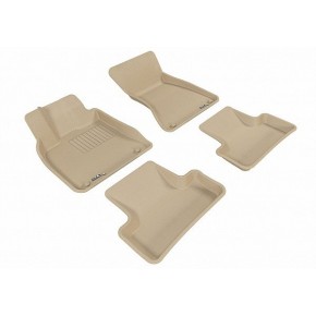 Коврики салона текстильные 3D Lux для Audi Q5 (2009 - )(2 ряда)(задние с перемычкой) бежевый