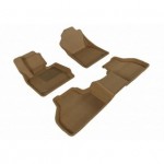 Коврики салона текстильные 3D Lux для BMW X3 F25 (2011 - )(2 ряда)(сплошной 2й ряд) бежевый