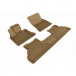 Коврики салона текстильные 3D Lux для BMW X5 E70 (2007 - 2013)(2 ряда)(сплошной 2й ряд) бежевый