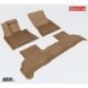 Коврики салона текстильные 3D Lux для BMW X5 F15 (2013 - )(2 ряда)(сплошной 2й ряд) бежевый
