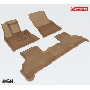 Коврики салона текстильные 3D Lux для BMW X5 F15 (2013 - )(2 ряда)(сплошной 2й ряд) бежевый