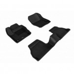 Коврики салона текстильные 3D Lux для Ford Ford Focus III (2012 - )(2 ряда)(задние с перемычкой) черный