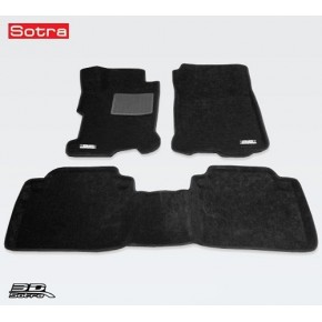 Коврики салона текстильные 3D Lux для Honda Accord (2013 - )(2 ряда)(сплошной 2й ряд) черный