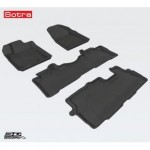 Коврики салона текстильные 3D Lux для Honda Pilot (2014 - )(3 ряда)(сплошной 2й ряд)(сплошной 3й ряд) черный