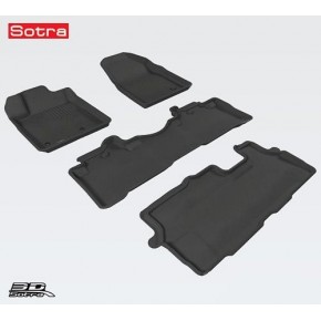 Коврики салона текстильные 3D Lux для Honda Pilot (2014 - )(3 ряда)(сплошной 2й ряд)(сплошной 3й ряд) черный