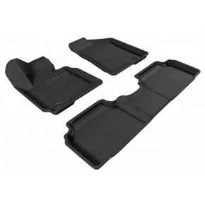 Коврики салона текстильные 3D Lux для Hyundai ix35 2010 (2010 - )(2 ряда)(сплошной 2й ряд) черный